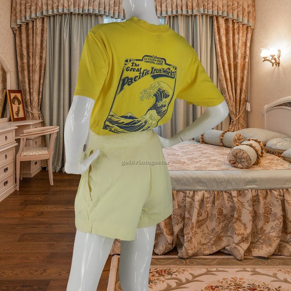Danik Pastel Yellow Shorts Urban Chic Asymmetry 24